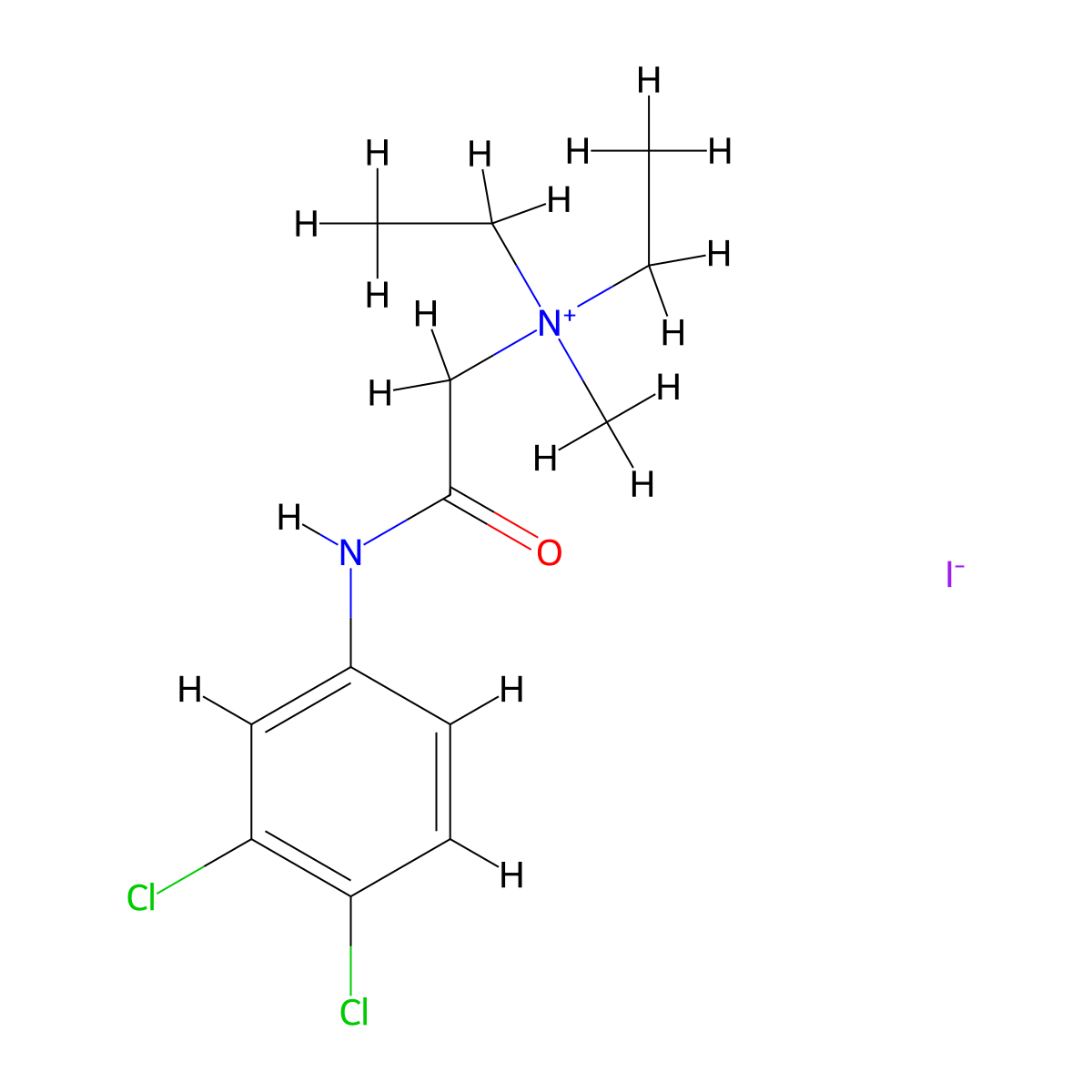 Ammonium, (3,4-dichlorophenylcarbamoylmethyl)diethylmethyl-, iodide molecular structure, CAS 73664-03-6