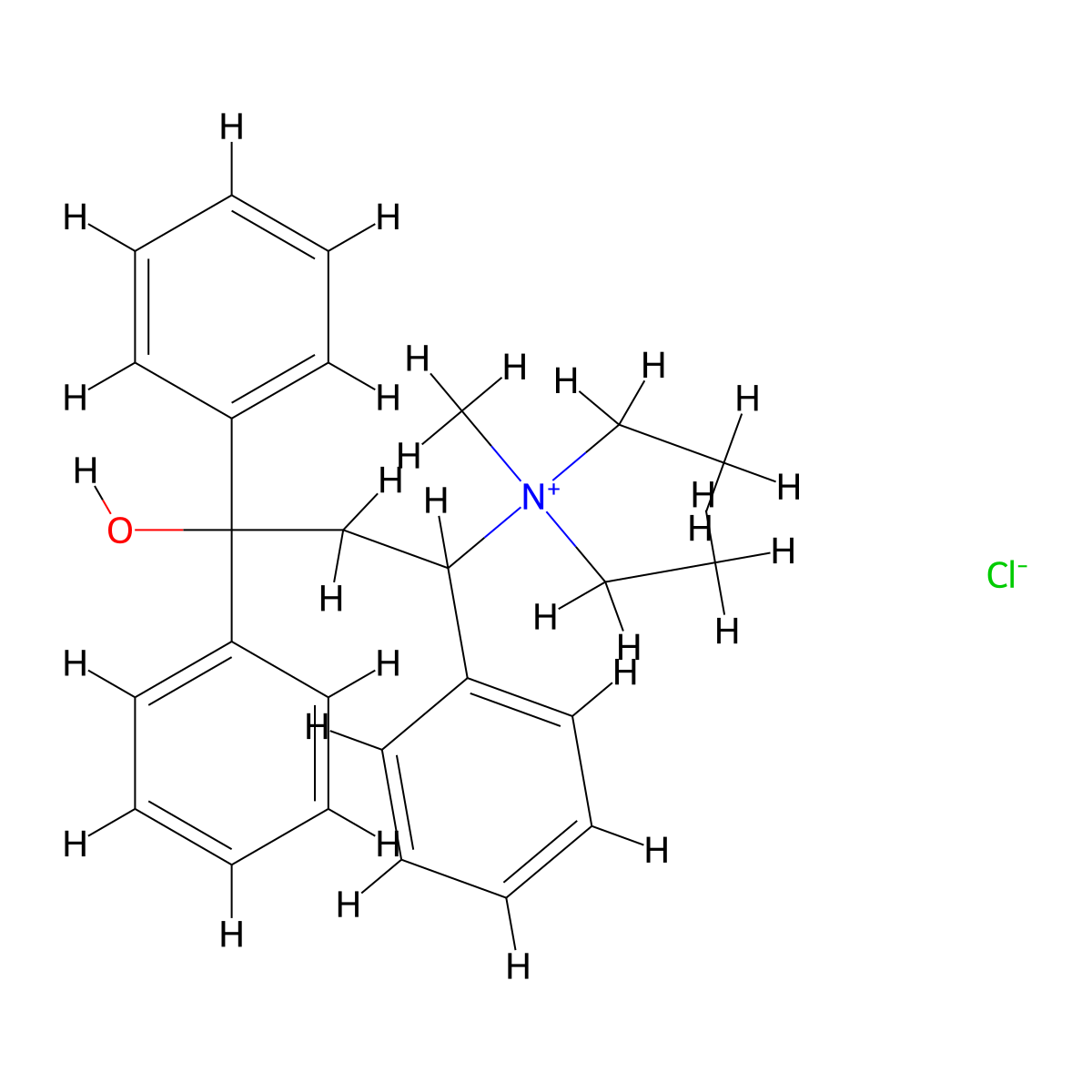N,N-Diethyl-3-hydroxy-N-methyl-1,3,3-triphenylpropan-1-aminium chloride molecular structure, CAS 73664-08-1