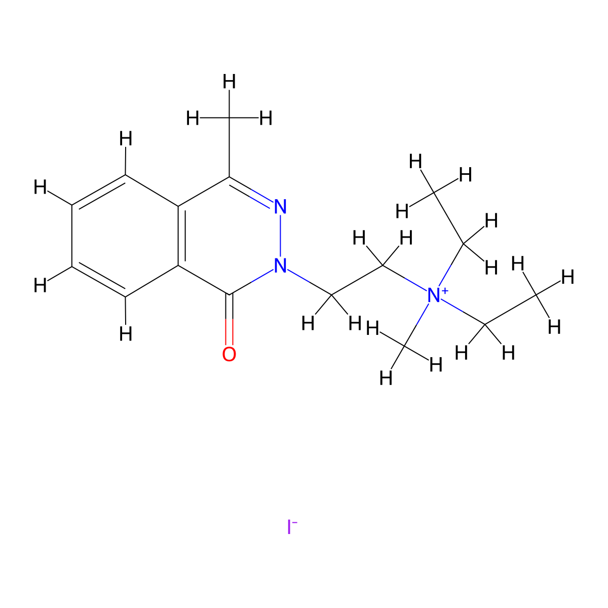 Ammonium, diethylmethyl(2-(4-methyl-1-oxo-2H-phthalazin-2-yl)ethyl)-, iodide molecular structure, CAS 73664-09-2