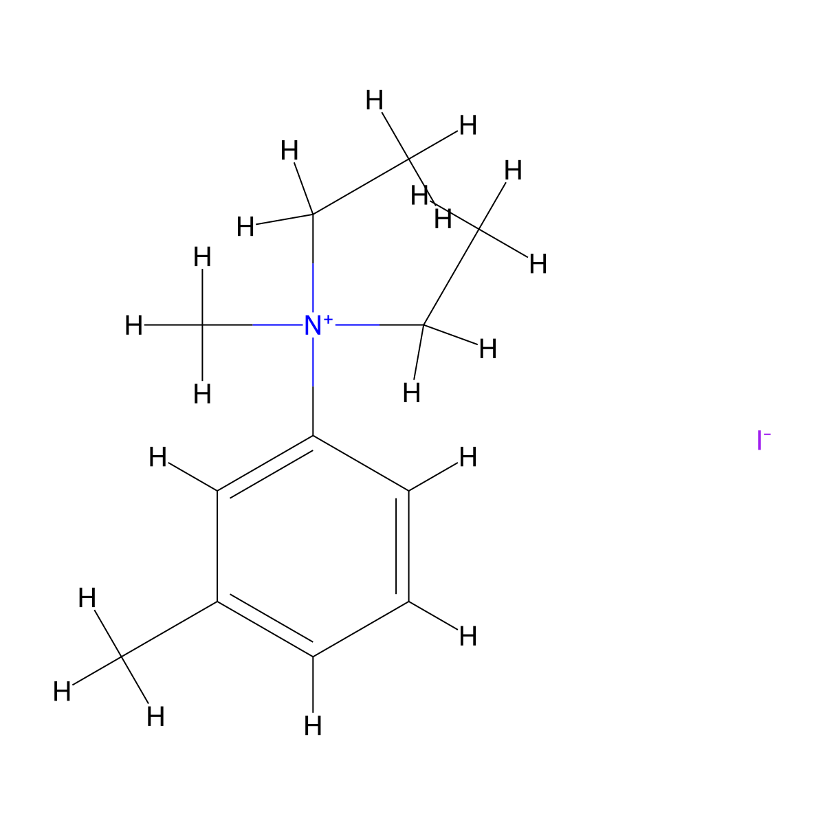 Ammonium, diethylmethyl(m-tolyl)-, iodide molecular structure, CAS 73664-10-5