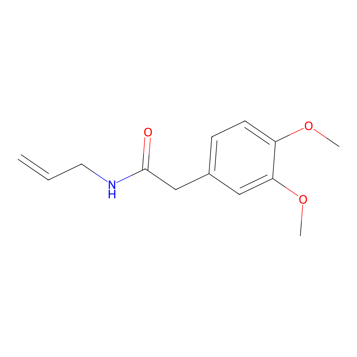 Acetamide, N-allyl-2-(3,4-dimethoxyphenyl)- molecular structure, CAS 73664-30-9
