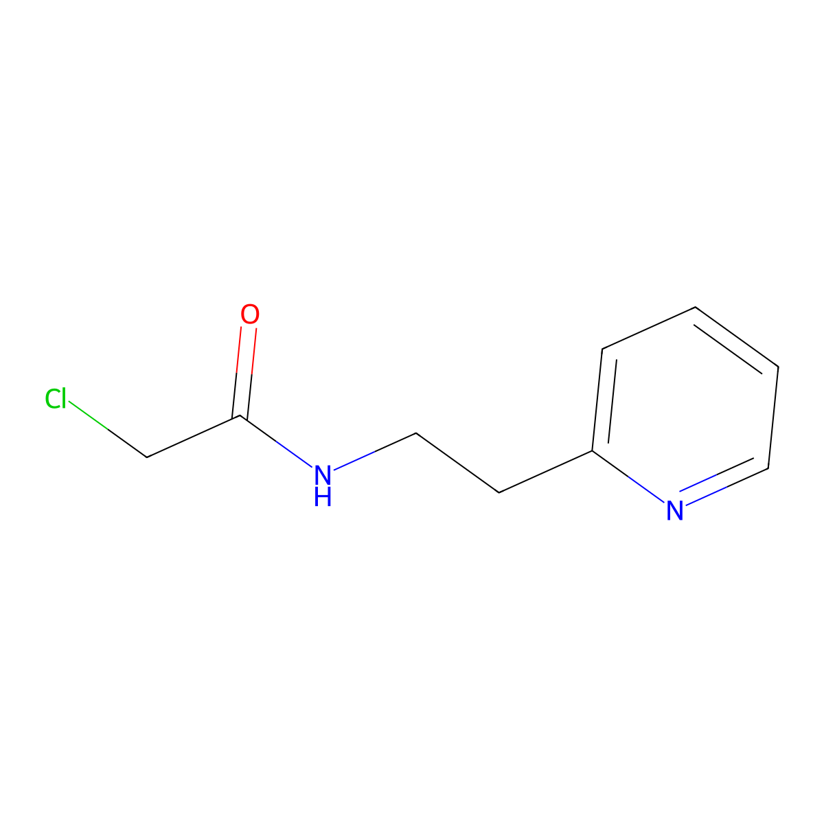 Acetamide, 2-chloro-N-(2-(2-pyridyl)ethyl)- molecular structure, CAS 73664-37-6