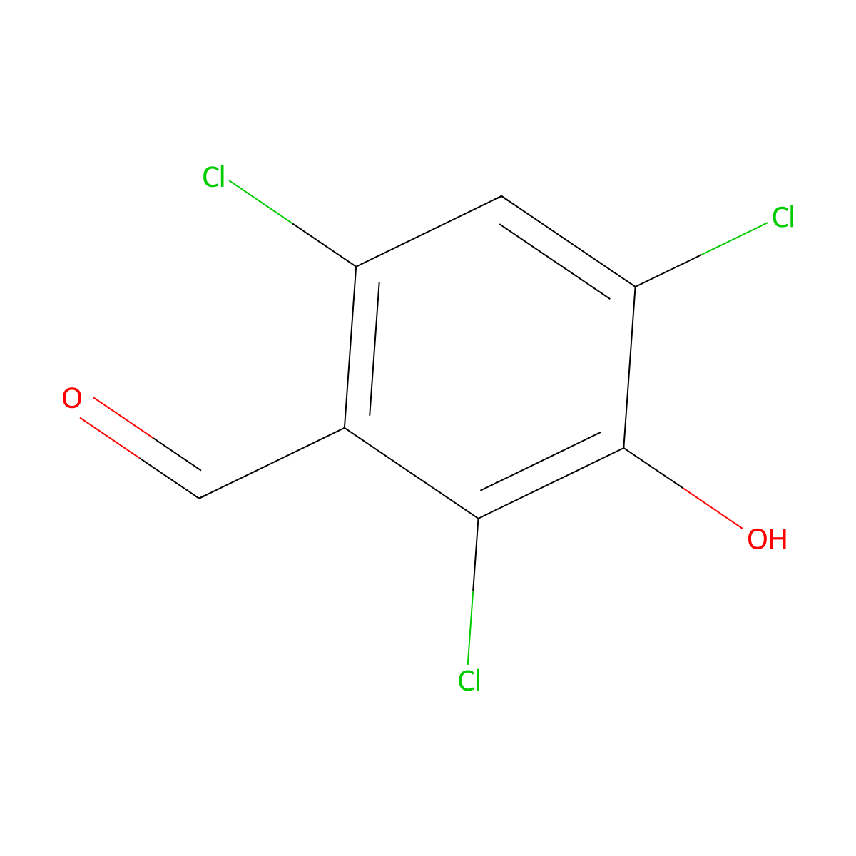 Benzaldehyde, 3-hydroxy-2,4,6-trichloro- molecular structure, CAS 73664-57-0