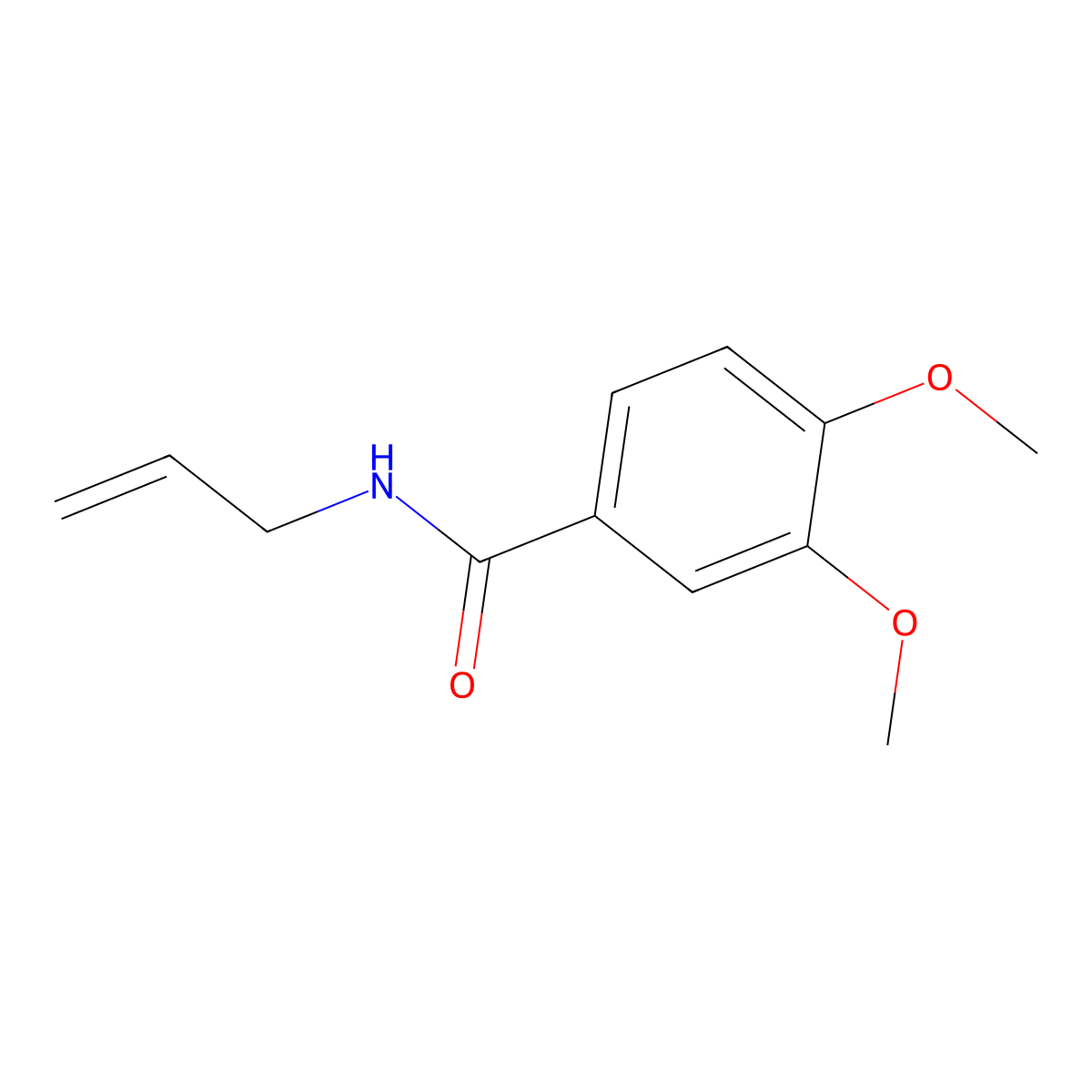 Benzamide, N-allyl-3,4-dimethoxy- molecular structure, CAS 73664-69-4