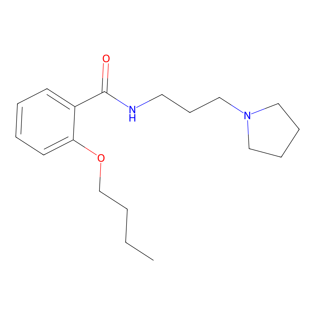Benzamide, 2-butoxy-N-(3-(pyrrolidinyl)propyl)- molecular structure, CAS 73664-75-2