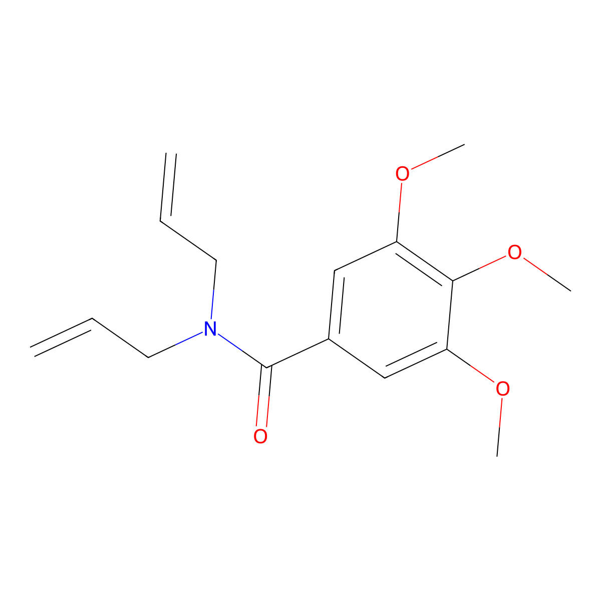 Benzamide, N,N-diallyl-3,4,5-trimethoxy- molecular structure, CAS 73664-76-3
