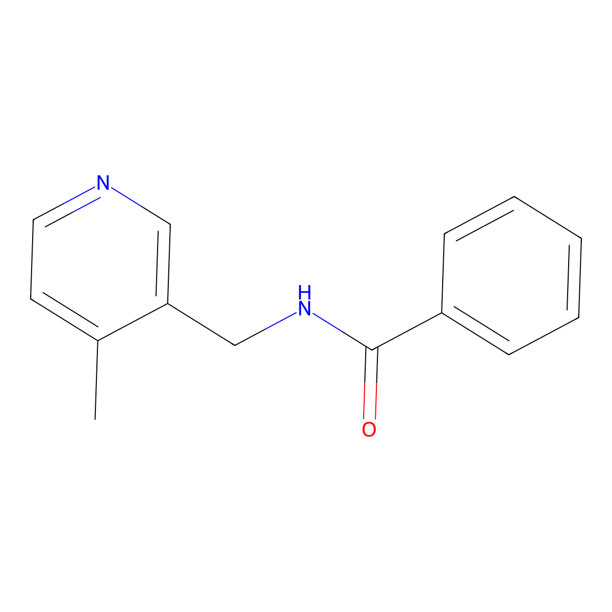 N-((4-Methyl-3-pyridyl)methyl)-benzamide molecular structure, CAS 73664-82-1