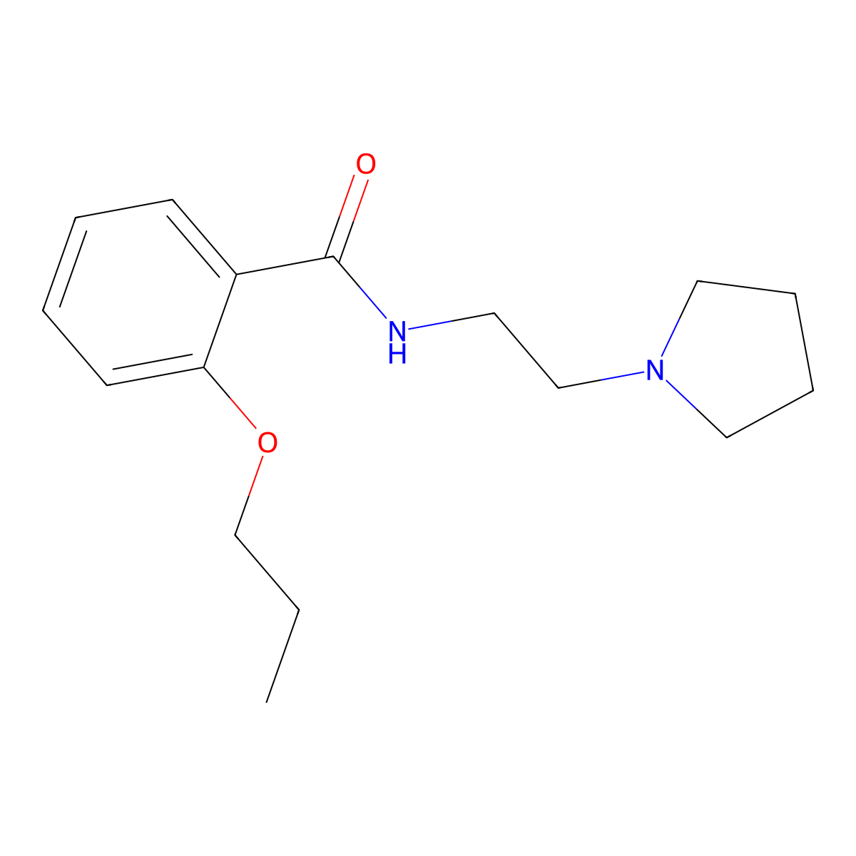 Benzamide, 2-propoxy-N-(2-(pyrrolidinyl)ethyl)- molecular structure, CAS 73664-83-2
