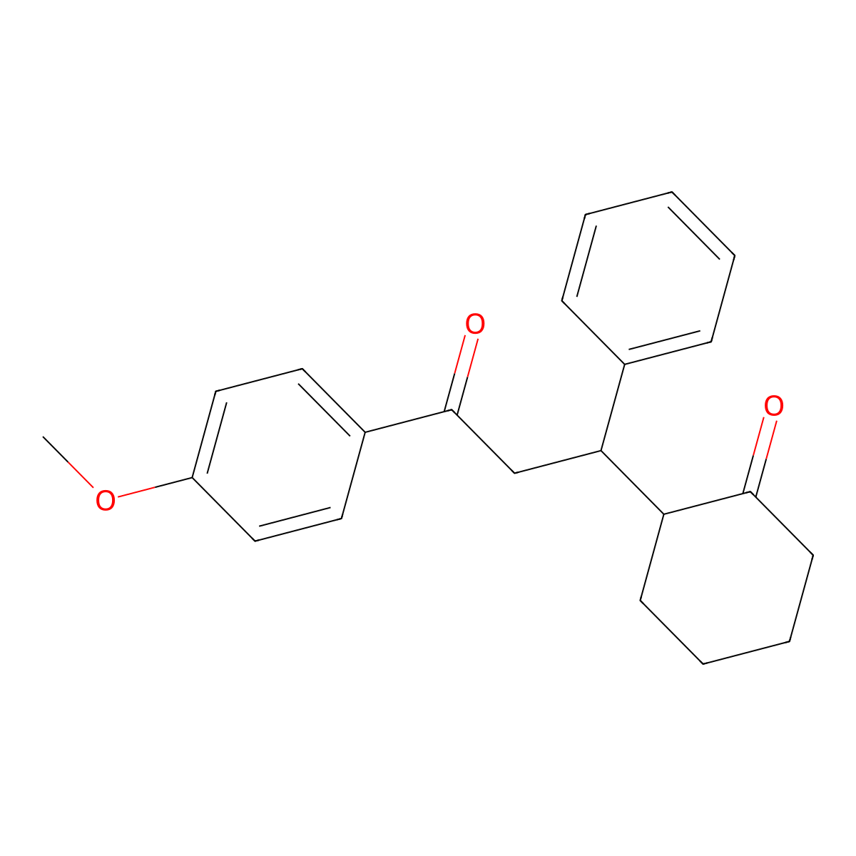 2-[3-(4-Methoxyphenyl)-3-oxo-1-phenylpropyl]cyclohexanone molecular structure, CAS 73669-78-0