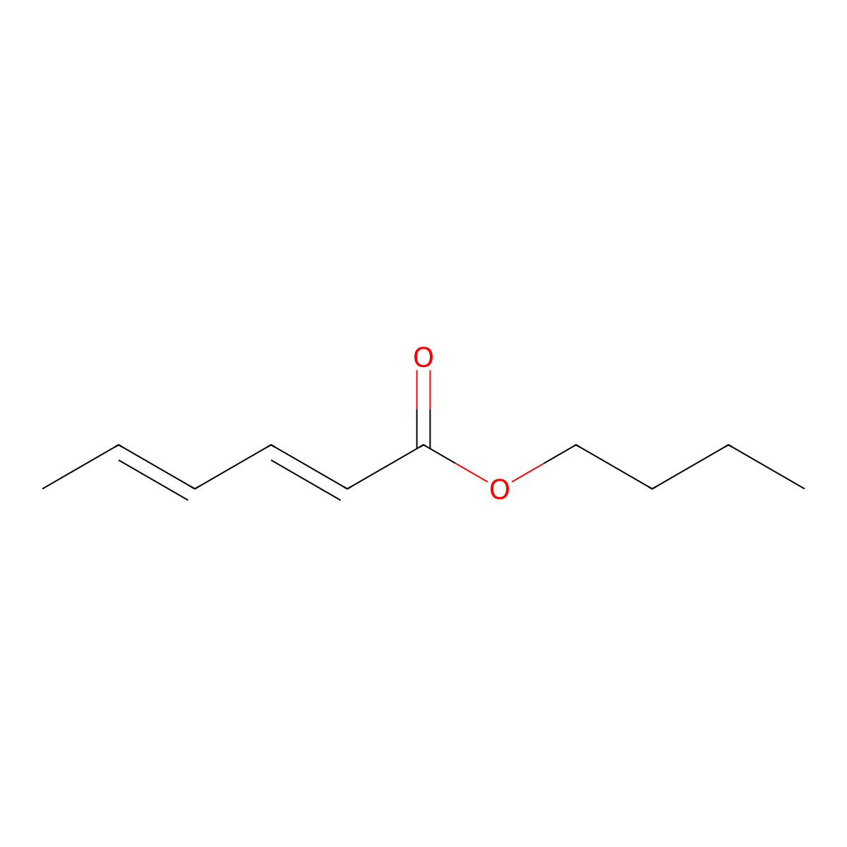 Butyl sorbate molecular structure, CAS 7367-78-4