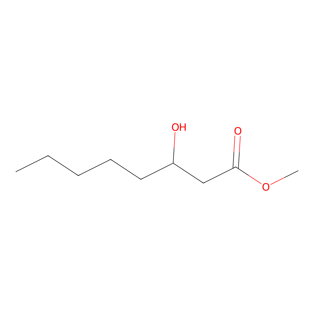 Methyl 3-hydroxyoctanoate molecular structure, CAS 7367-87-5