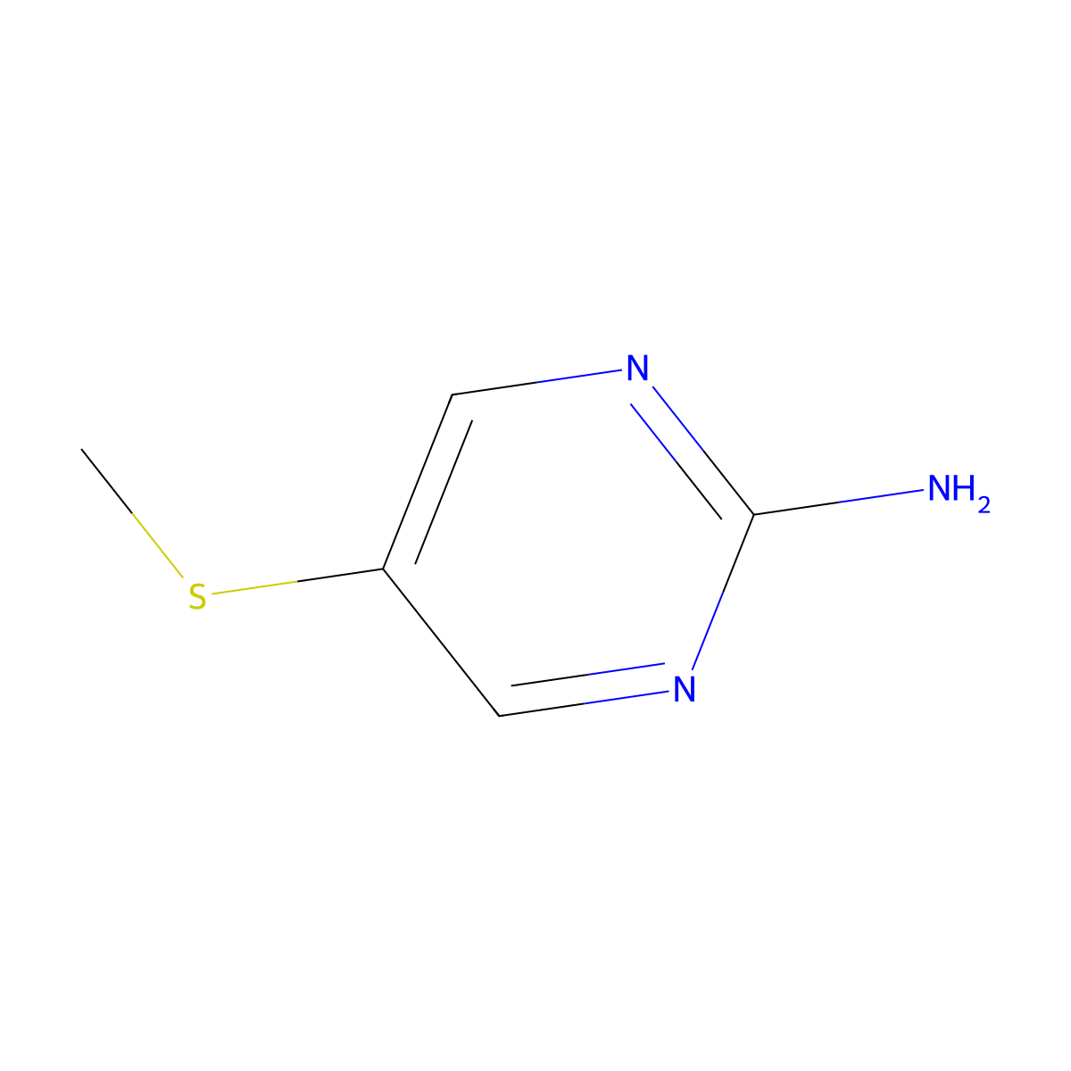 5-(Methylsulfanyl)pyrimidin-2-amine molecular structure, CAS 7367-94-4