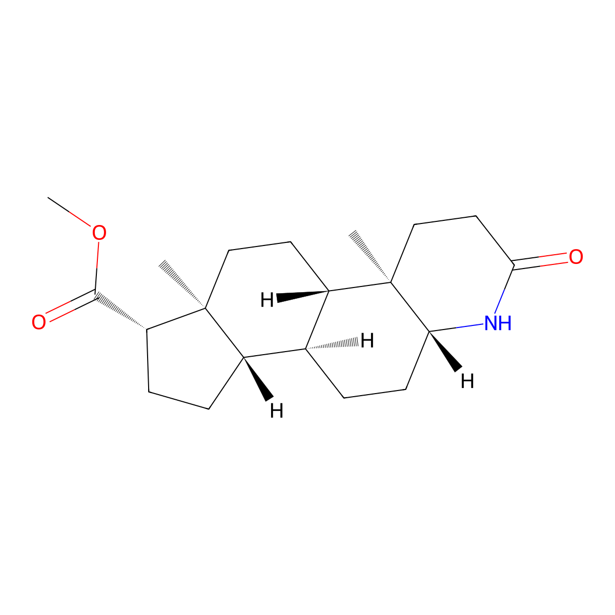 Methyl 4-aza-5alpha-Androsta-3-one-17beta-Carboxylate molecular structure, CAS 73671-92-8