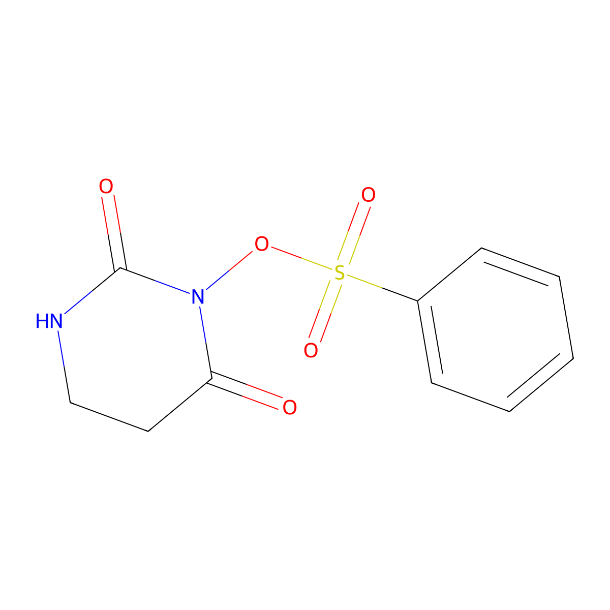 3-[(Benzenesulfonyl)oxy]dihydropyrimidine-2,4(1H,3H)-dione molecular structure, CAS 73674-56-3