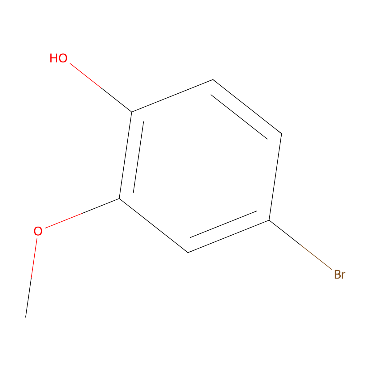 4-Bromo-2-methoxyphenol molecular structure, CAS 7368-78-7