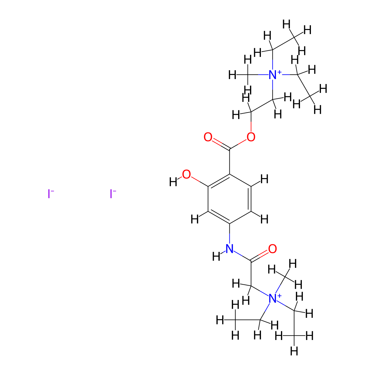 Ammonium, (4-carboxy-3-hydroxycarbanilinomethyl)diethylmethyl-, iodide, (2-diethylmethylammonioethyl) ester molecular structure, CAS 73680-84-9