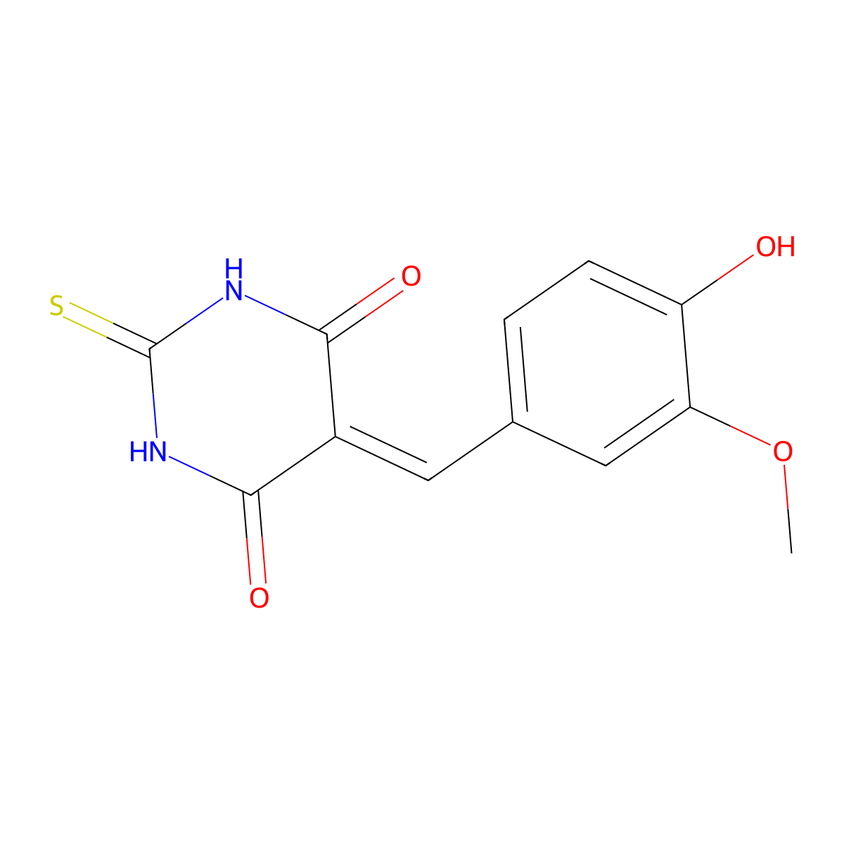 5-Vanillylidene-2-thiobarbituric acid molecular structure, CAS 73681-14-8