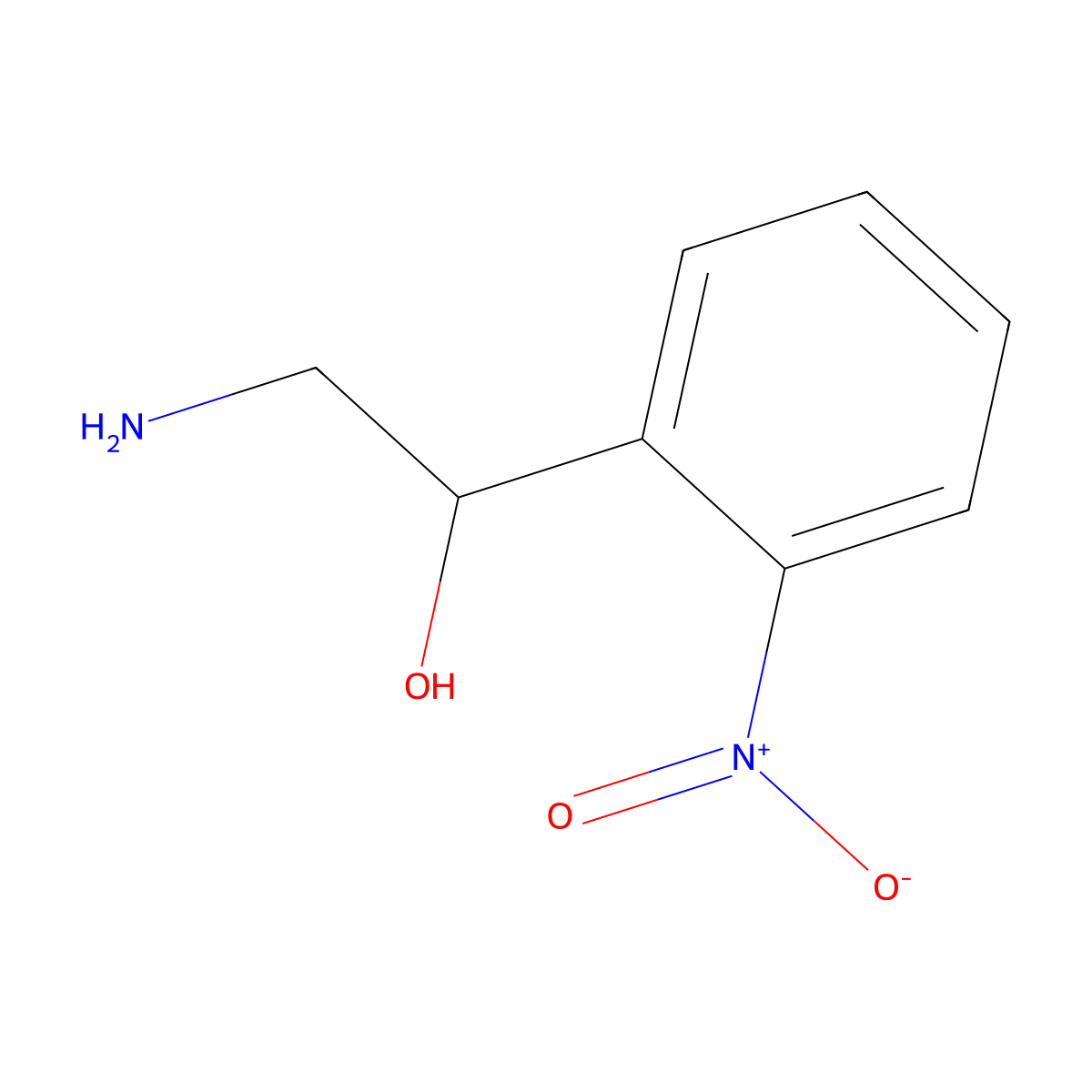2-Amino-1-(2-nitrophenyl)ethanol molecular structure, CAS 73685-71-9