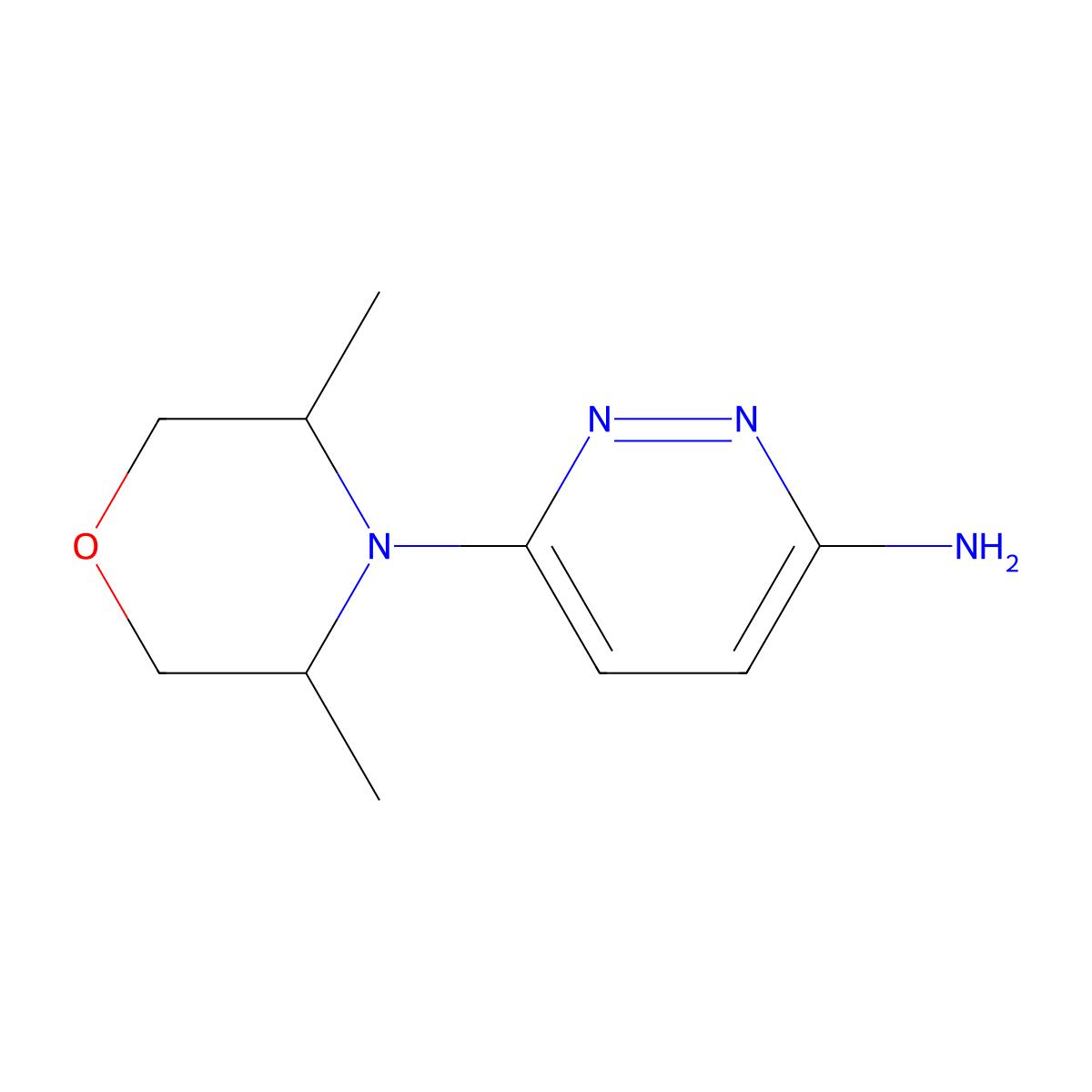6-(3,5-Dimethylmorpholino)pyridazin-3-amine molecular structure, CAS 736879-79-1