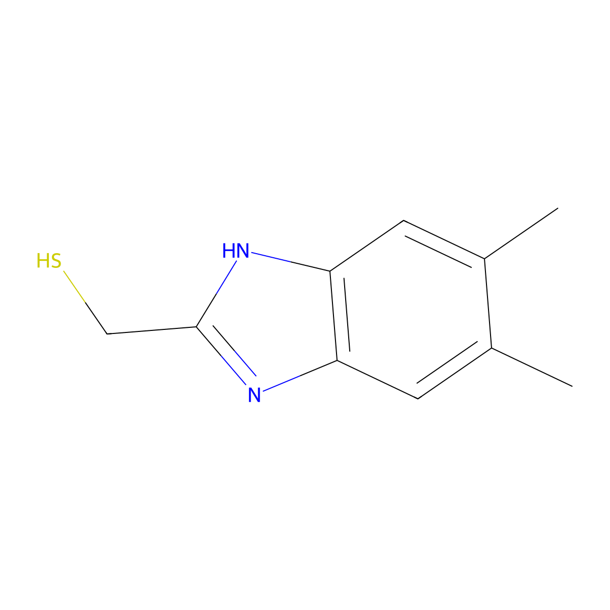 5,6-Dimethyl-1H-benzimidazole-2-methanethiol molecular structure, CAS 73688-72-9