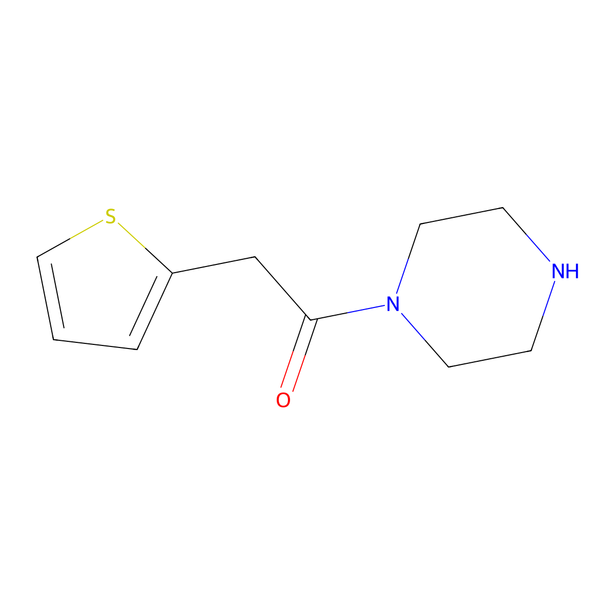 1-(Piperazin-1-yl)-2-(thiophen-2-yl)ethan-1-one molecular structure, CAS 736889-93-3