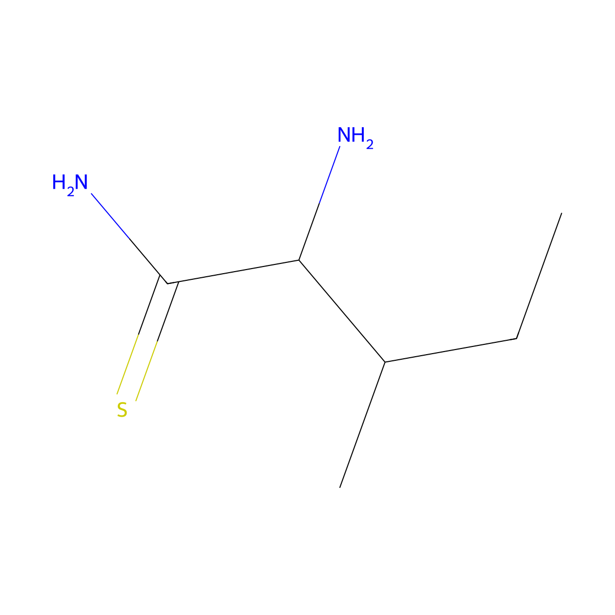 2-Amino-3-methylpentanethioamide molecular structure, CAS 736893-70-2