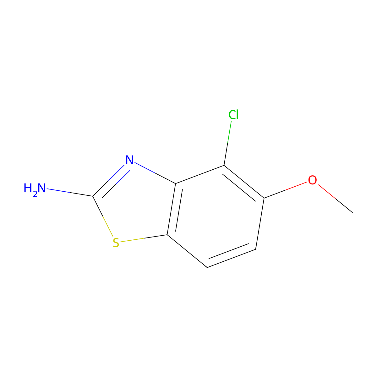 4-Chloro-5-methoxybenzo[d]thiazol-2-amine molecular structure, CAS 736894-42-1