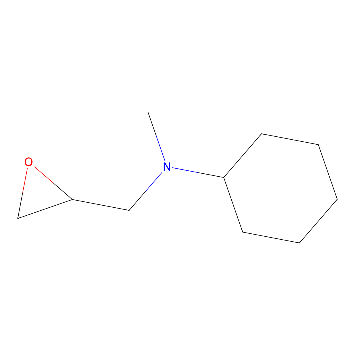 N-methyl-N-(oxiran-2-ylmethyl)cyclohexanamine molecular structure, CAS 7369-58-6