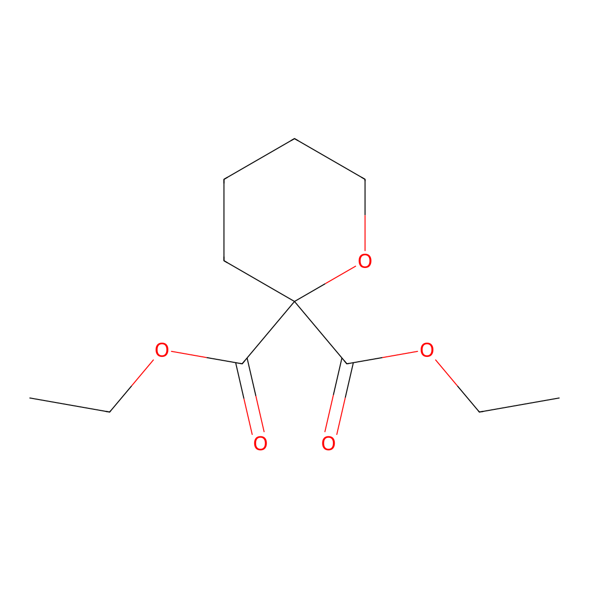 2,2-Diethyl oxane-2,2-dicarboxylate molecular structure, CAS 73690-99-0