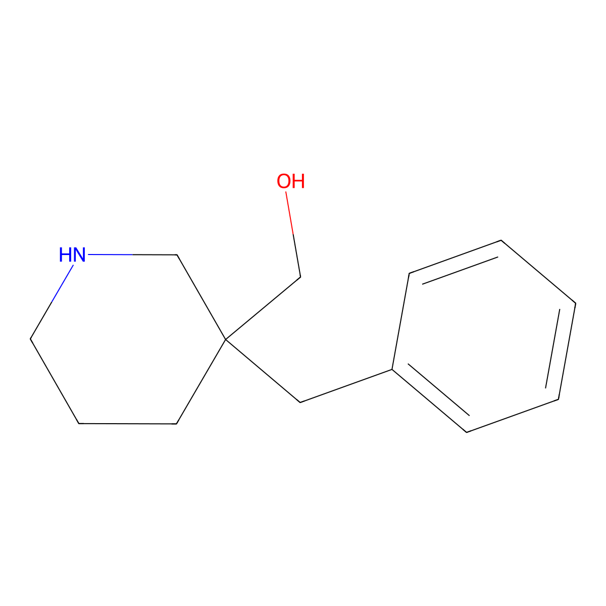 (3-Benzylpiperidin-3-yl)methanol molecular structure, CAS 736908-00-2