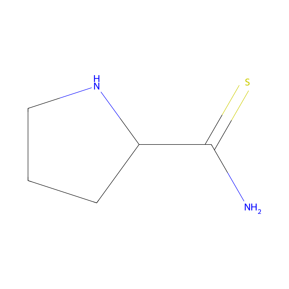 Pyrrolidine-2-carbothioamide molecular structure, CAS 736911-49-2