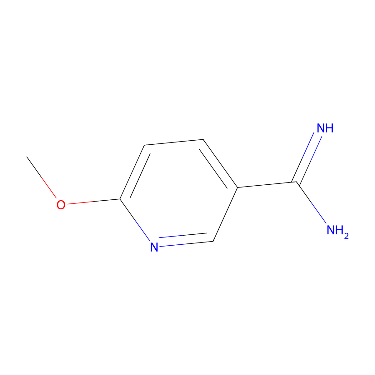 6-methoxy-3-Pyridinecarboximidamide molecular structure, CAS 736912-54-2