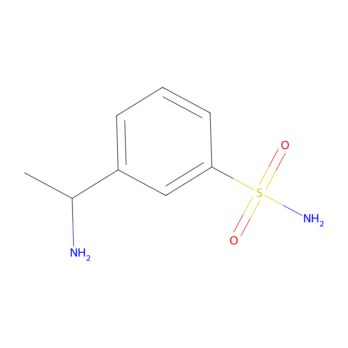 3-(1-Aminoethyl)benzene-1-sulfonamide molecular structure, CAS 736913-57-8