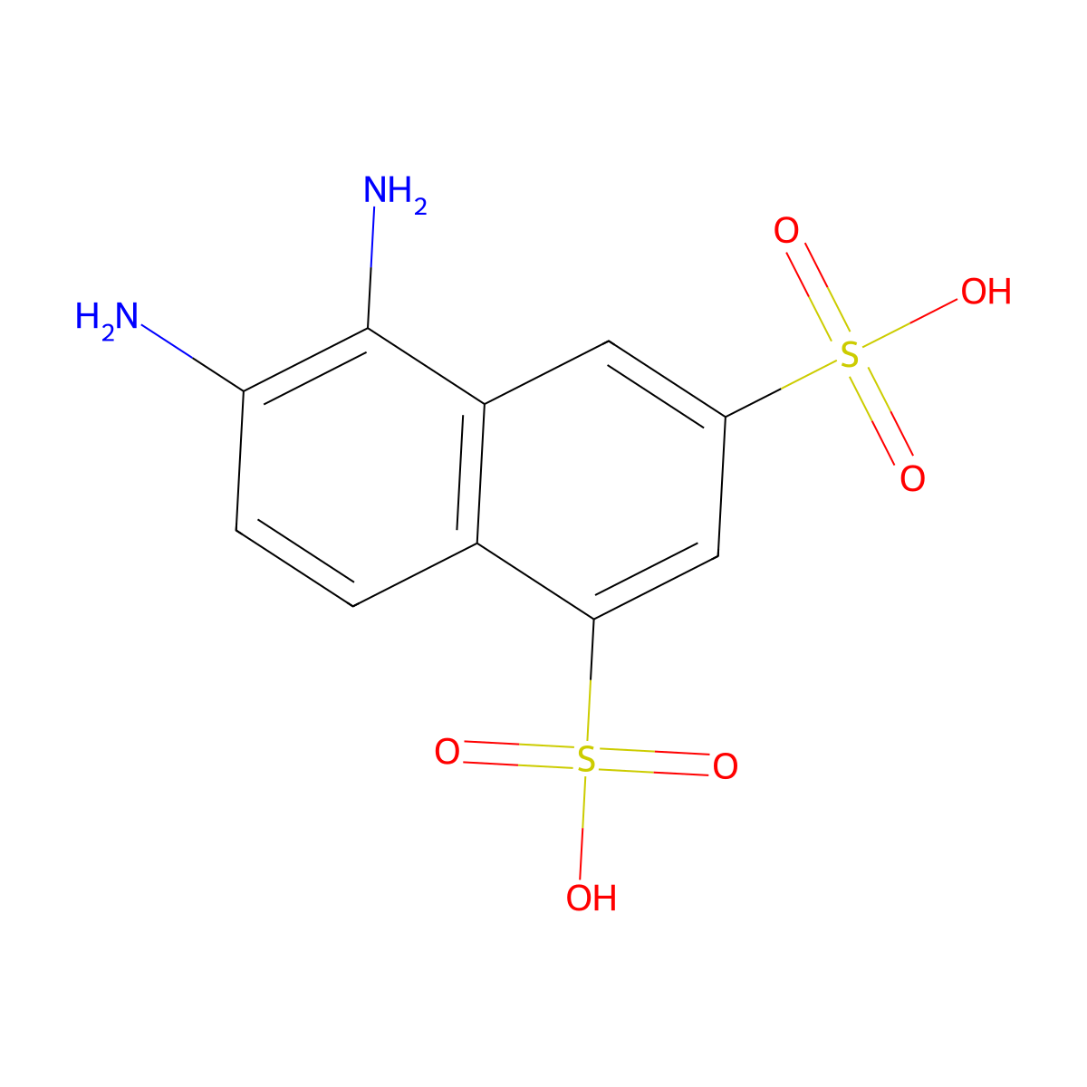 5,6-Diaminonaphthalene-1,3-disulfonic acid molecular structure, CAS 73692-57-6