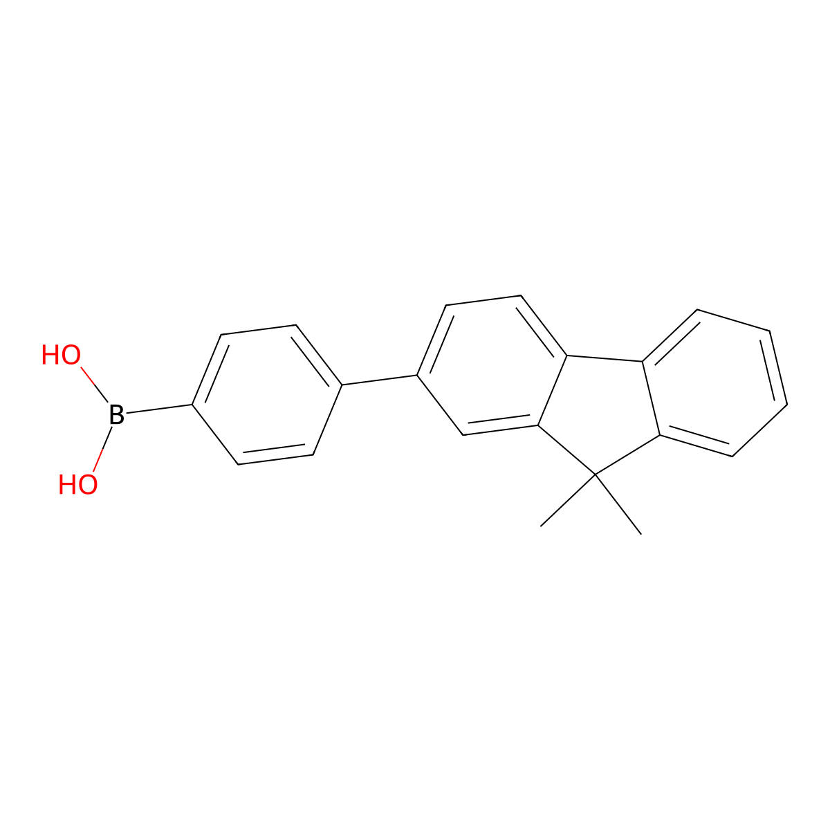 (4-(9,9-Dimethyl-9H-fluoren-2-yl)phenyl)boronic acid molecular structure, CAS 736928-21-5