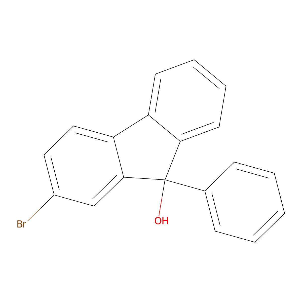 2-Bromo-9-phenyl-9H-fluoren-9-ol molecular structure, CAS 736928-22-6