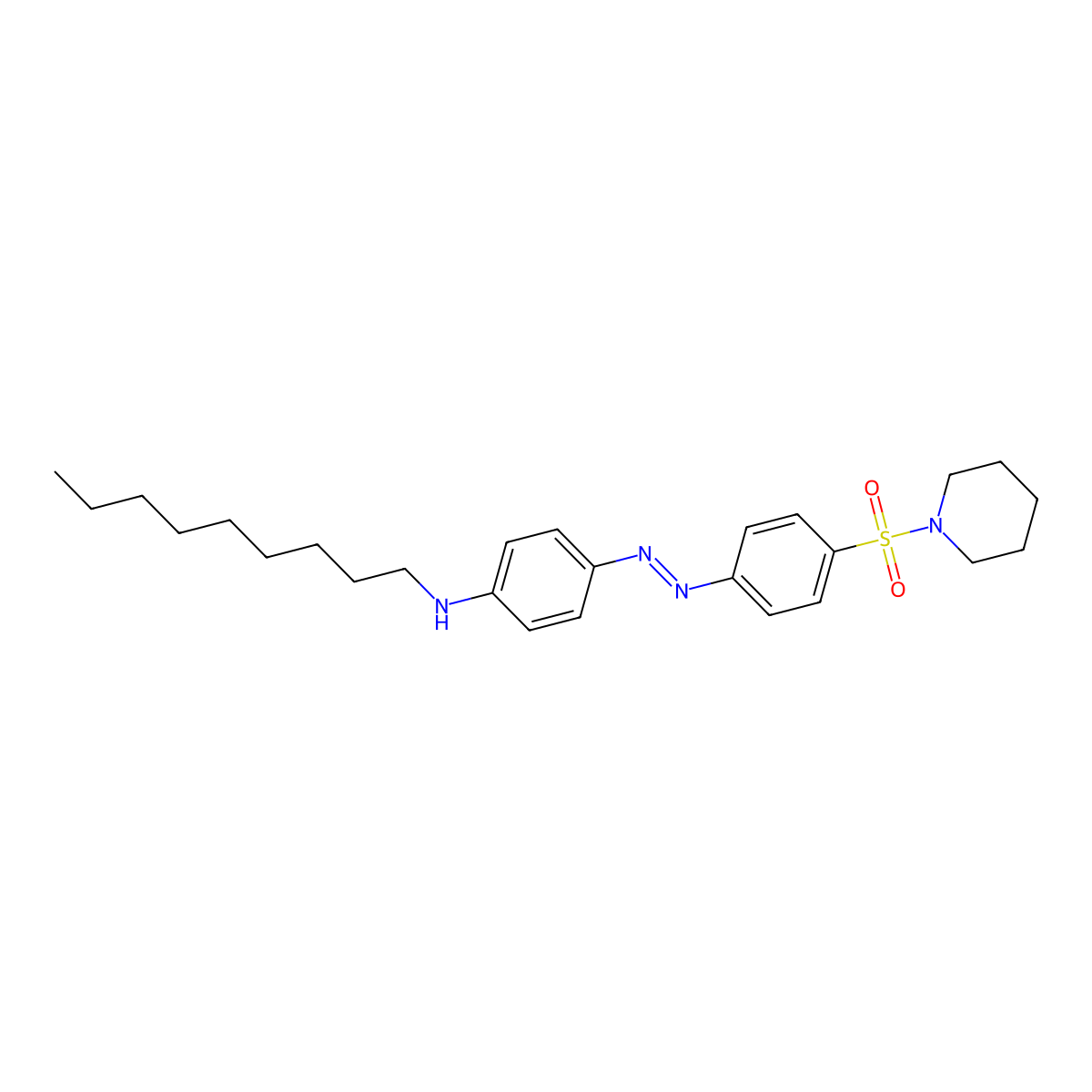 N-nonyl-4-{(E)-[4-(piperidin-1-ylsulfonyl)phenyl]diazenyl}aniline molecular structure, CAS 736938-98-0