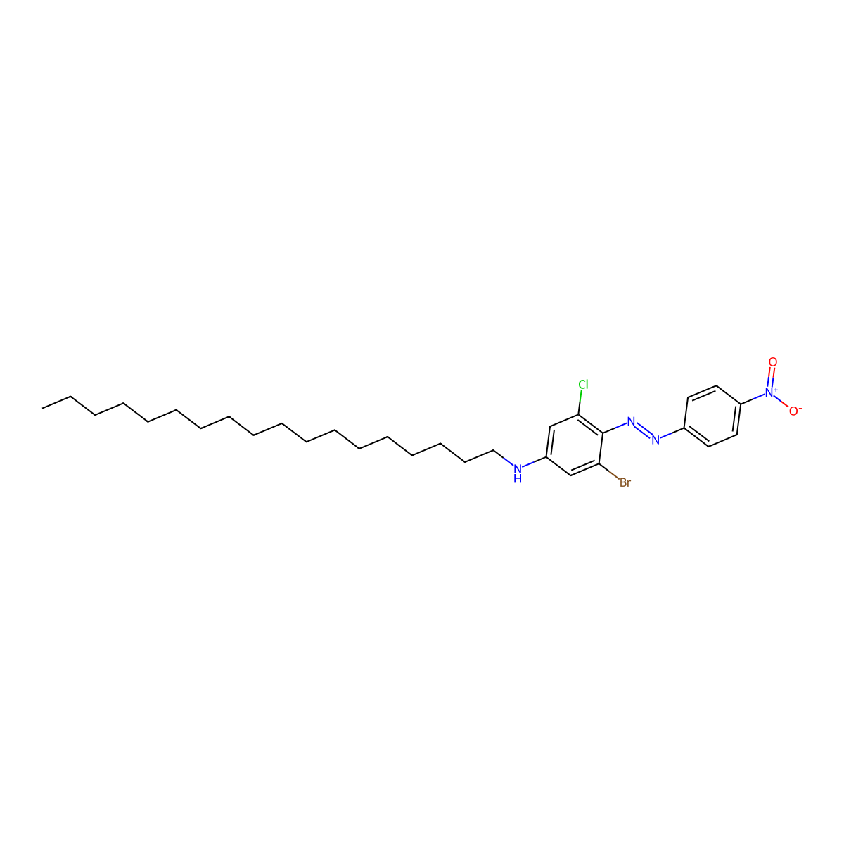 3-bromo-5-chloro-4-[(4-nitrophenyl)diazenyl]-N-octadecylaniline molecular structure, CAS 736939-16-5