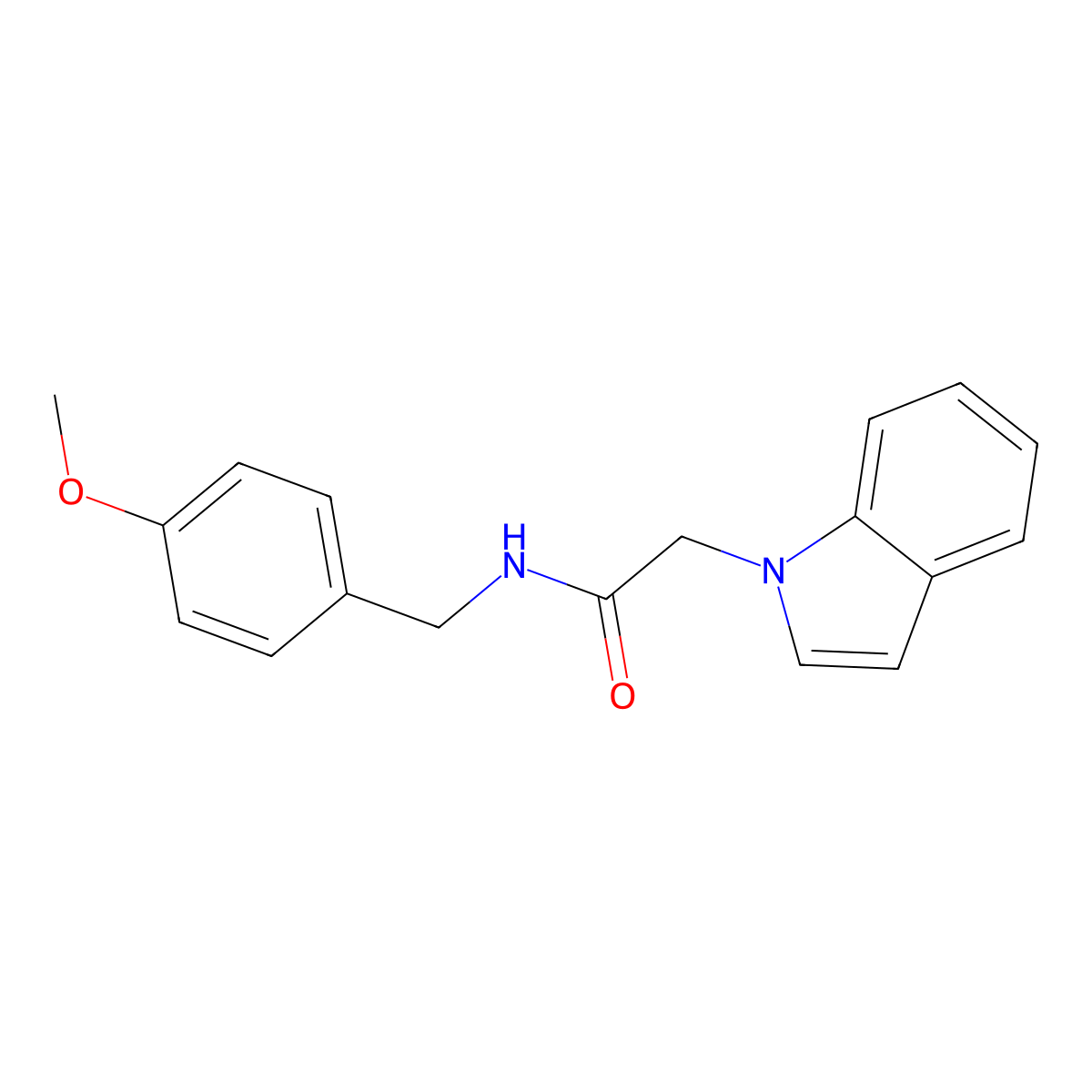 2-(1H-indol-1-yl)-N-(4-methoxybenzyl)acetamide molecular structure, CAS 736939-24-5