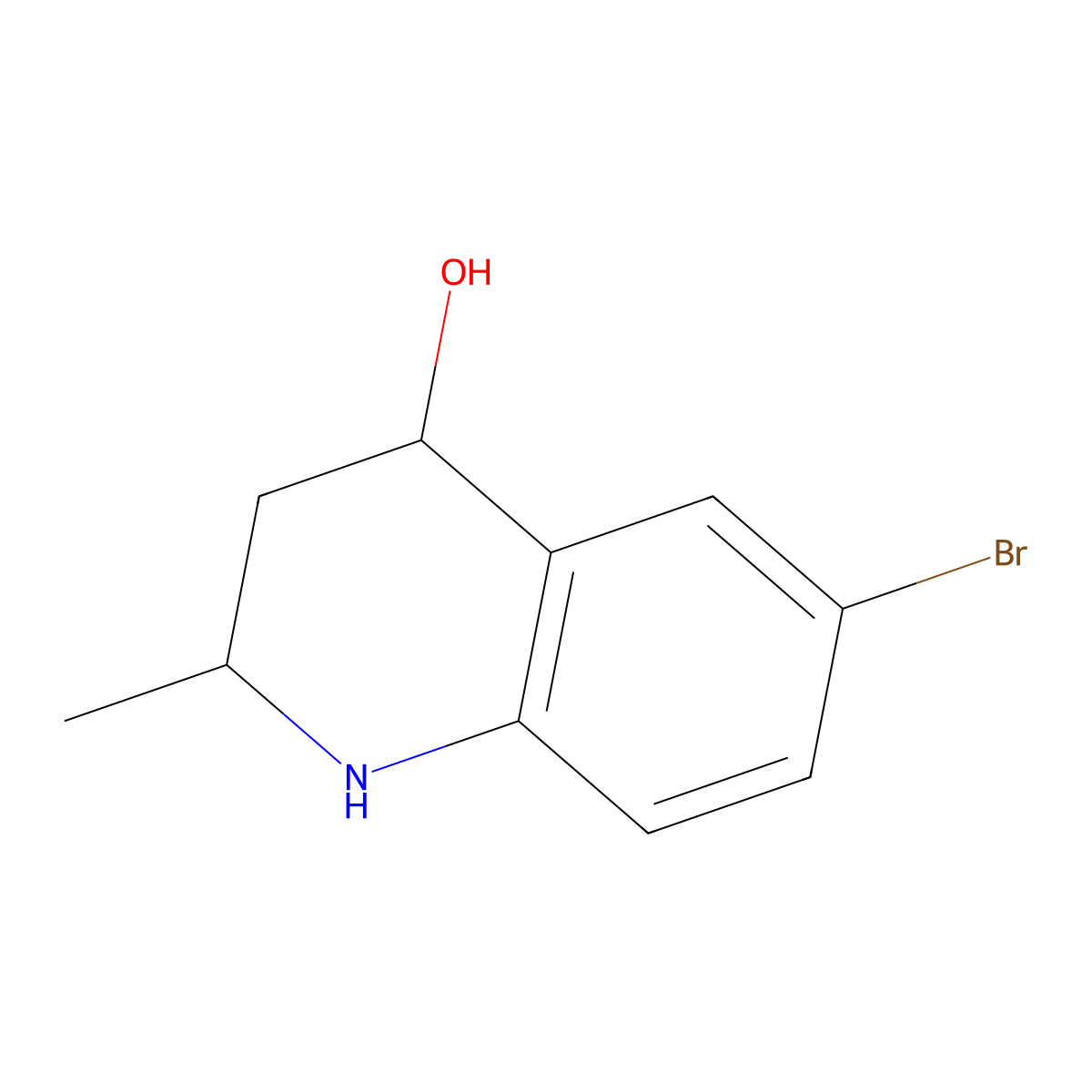 6-Bromo-2-methyl-1,2,3,4-tetrahydroquinolin-4-ol molecular structure, CAS 736939-28-9