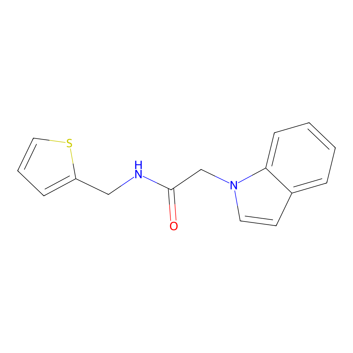 2-indol-1-yl-N-(thiophen-2-ylmethyl)acetamide molecular structure, CAS 736939-40-5
