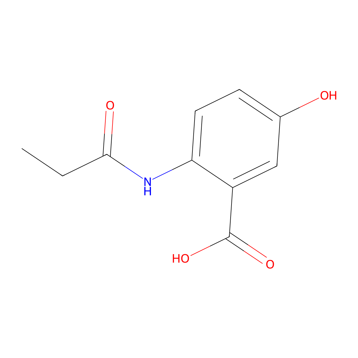 5-Hydroxy-2-(propanoylamino)benzoic acid molecular structure, CAS 736939-77-8