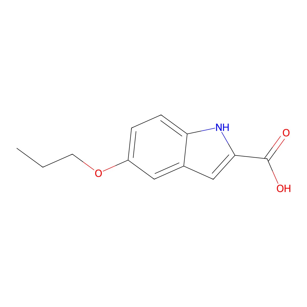 5-propoxy-1H-indole-2-carboxylic acid molecular structure, CAS 736940-05-9