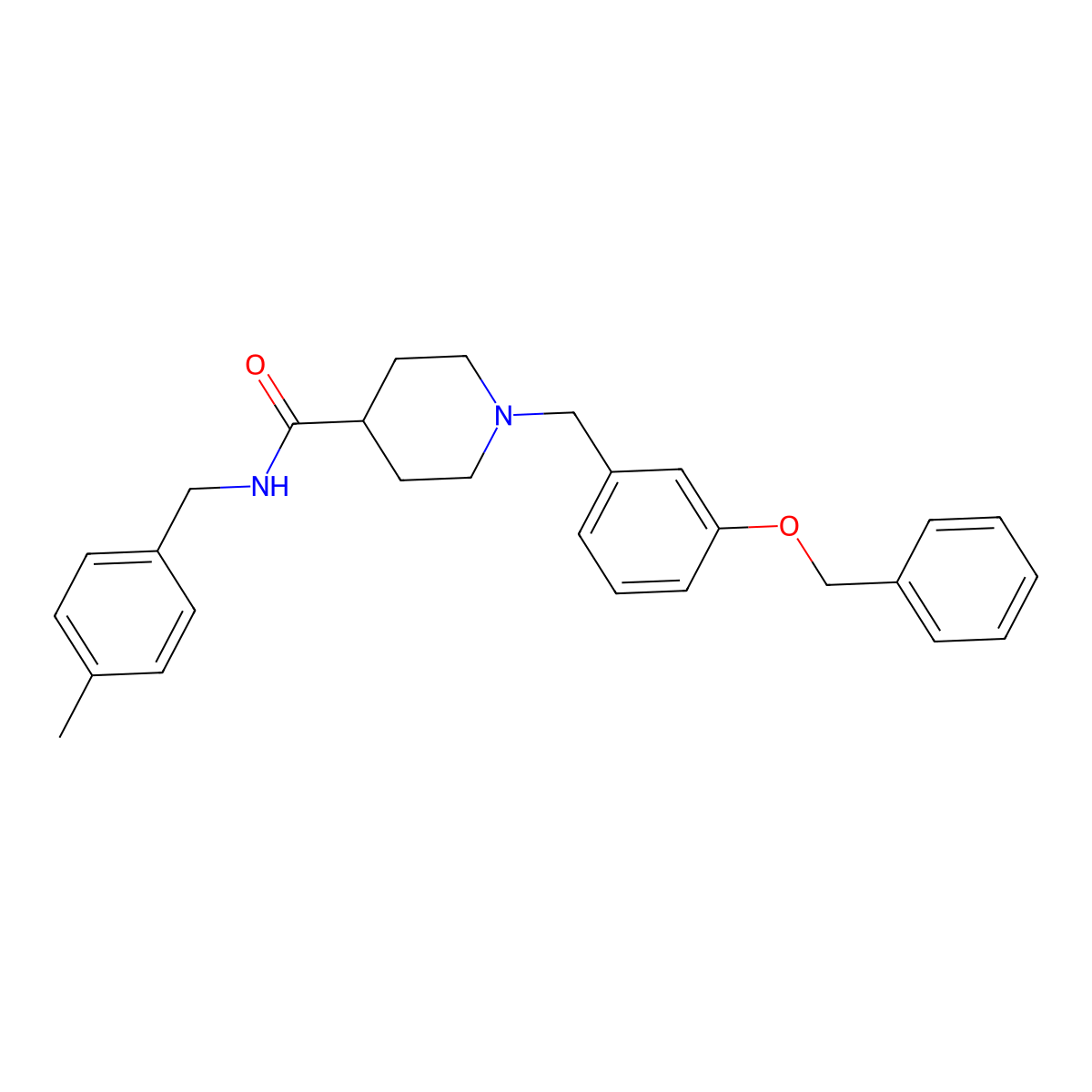 N-[(4-methylphenyl)methyl]-1-[(3-phenylmethoxyphenyl)methyl]piperidine-4-carboxamide molecular structure, CAS 736940-08-2