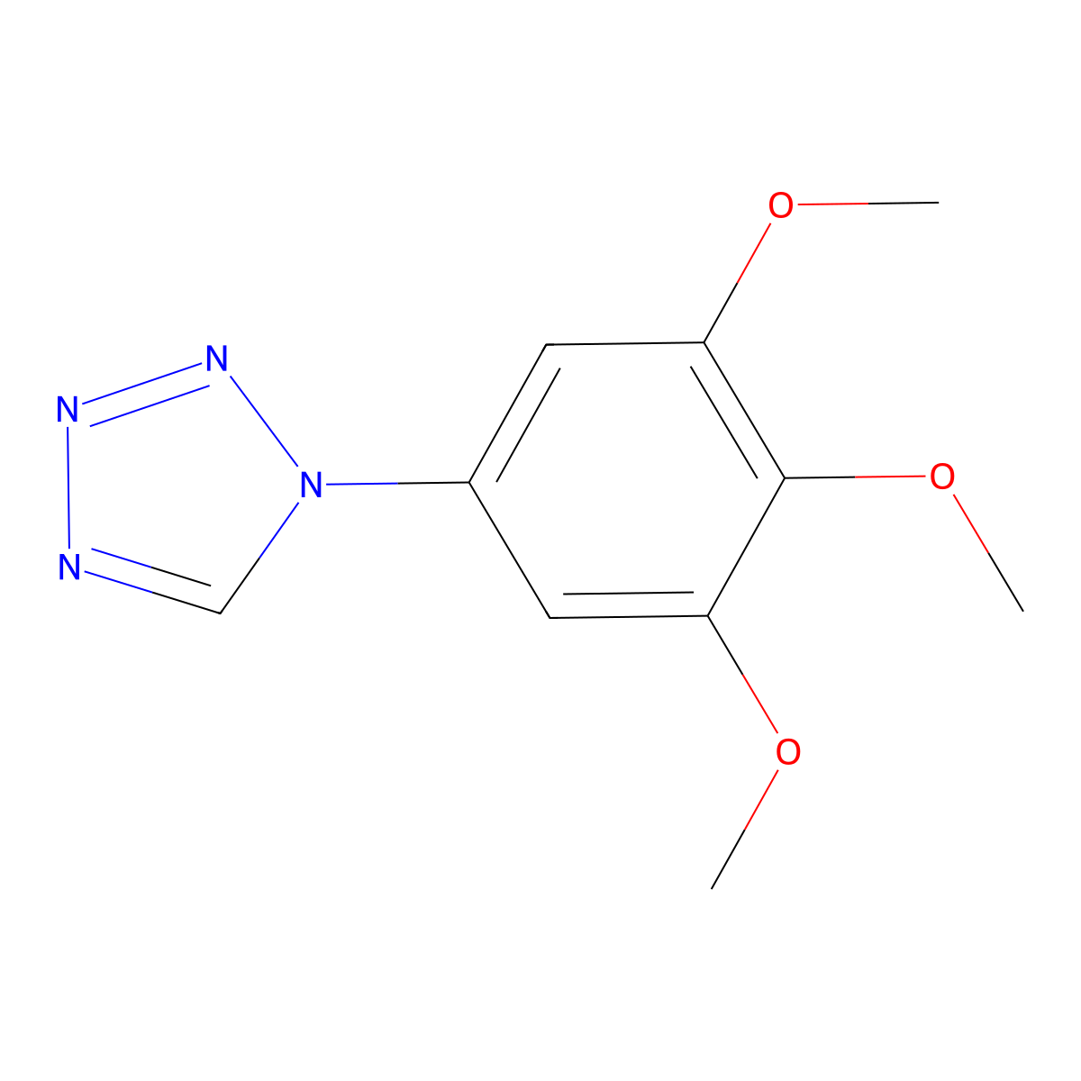 1-(3,4,5-trimethoxyphenyl)-1H-tetrazole molecular structure, CAS 736940-40-2