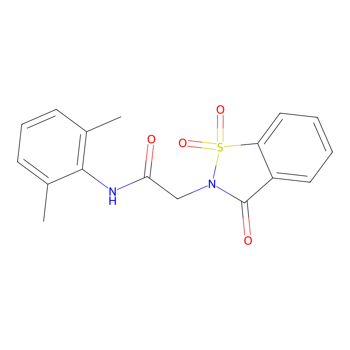 N-(2,6-dimethylphenyl)-2-(1,1-dioxido-3-oxo-1,2-benzothiazol-2(3H)-yl)acetamide molecular structure, CAS 736941-85-8
