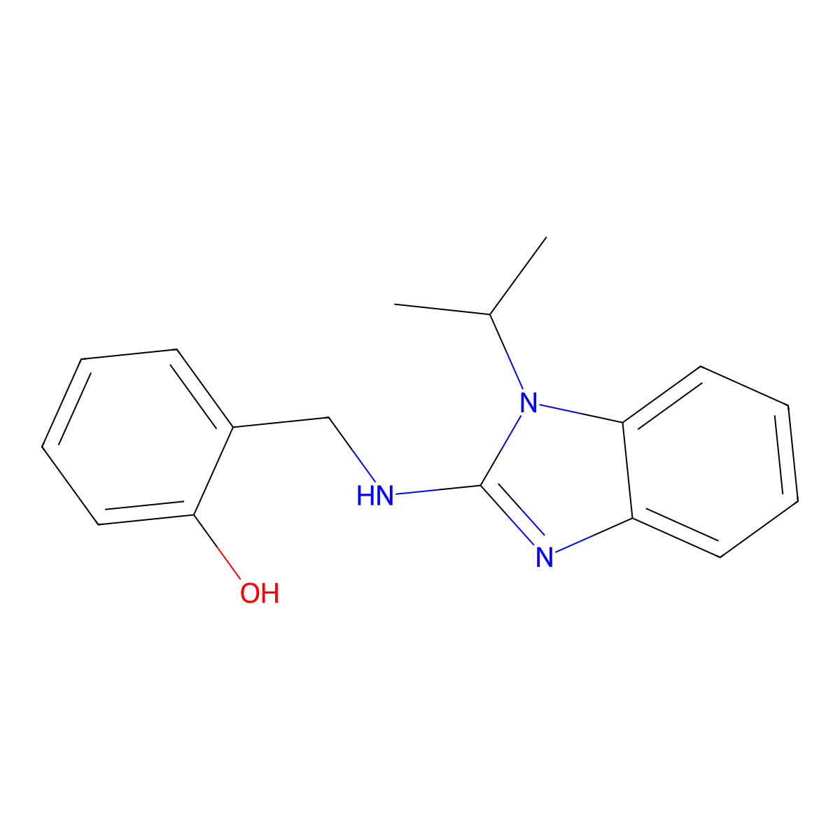 2-[[(1-Propan-2-ylbenzimidazol-2-yl)amino]methyl]phenol molecular structure, CAS 736943-42-3
