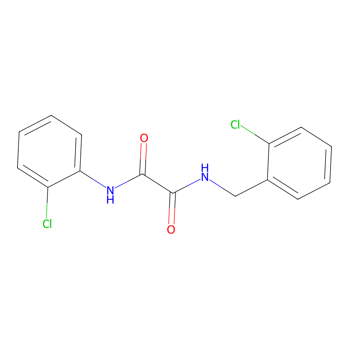 N-(2-chlorobenzyl)-N'-(2-chlorophenyl)ethanediamide molecular structure, CAS 736944-06-2