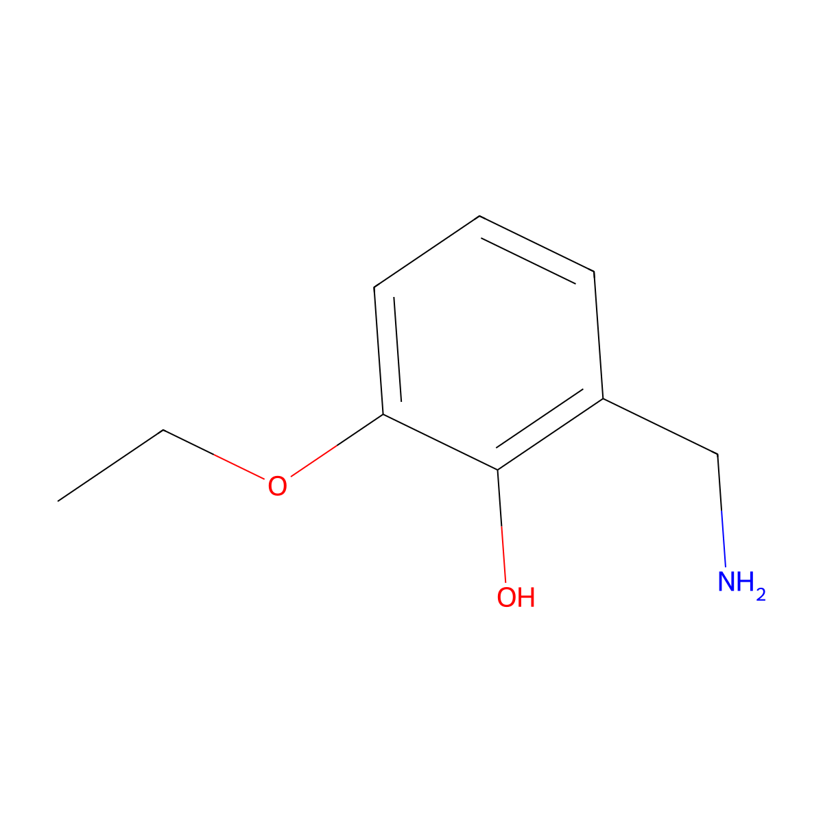 2-(Aminomethyl)-6-ethoxyphenol molecular structure, CAS 736946-64-8