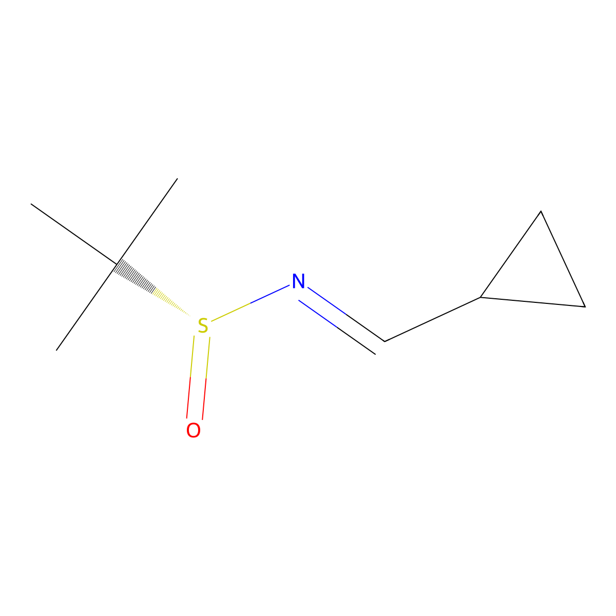 (NE,R)-N-(cyclopropylmethylidene)-2-methylpropane-2-sulfinamide molecular structure, CAS 736947-01-6